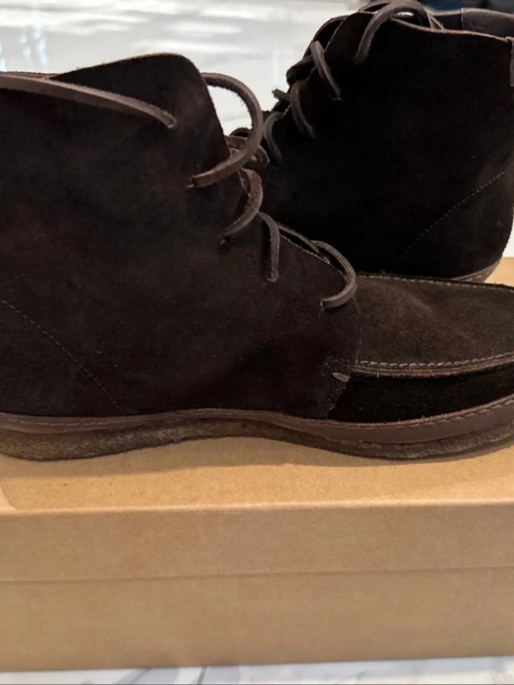 John Varvatos Henley Lace Boot Espresso Suede Men's 9.5 New in Box